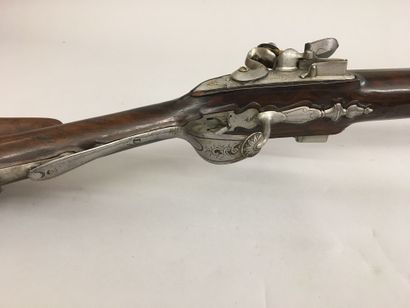 Fusil de chasse à silex à double canon en...