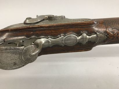 Fusil de chasse à silex, transformé à percussion,...