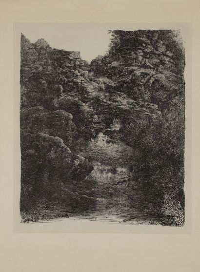 Rodolphe BRESDIN (1822 1885) Le Gave. 1884....