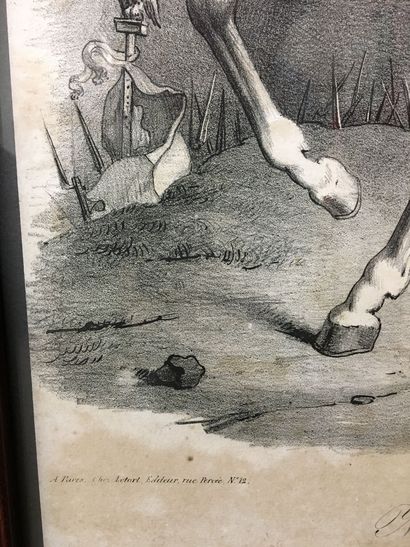 Gravure représentant Napoléon devant Augsbourg...