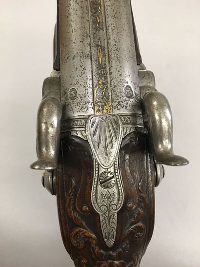 Fusil de chasse à silex, transformé à percussion,...