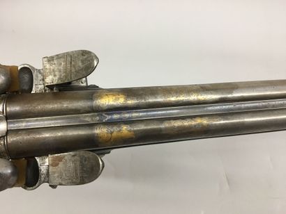 Fusil de chasse à silex à double canon en...