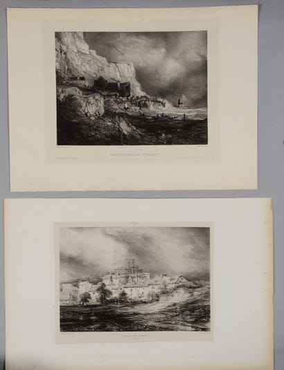 Eugène ISABEY (1803-1886) Château de Pont-Gibaud...