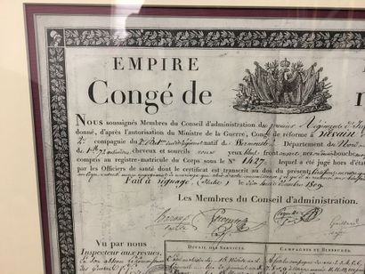 Gravure représentant Napoléon devant Augsbourg...
