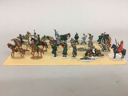 Grand diorama fait de 3 pièces, la retraite...