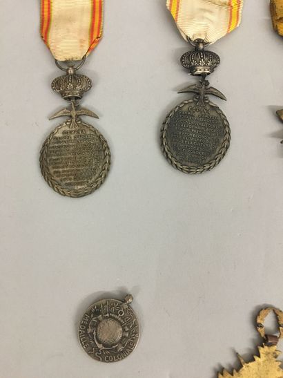 Lot de médailles dont 
1 médaille du mérite...