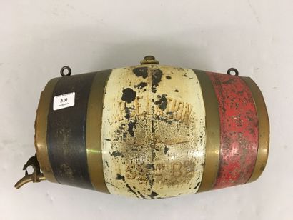 Tonneau de cantinière en tôle peinte tricolore,...