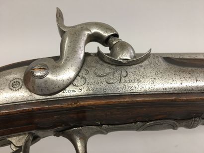 Fusil de chasse à silex, transformé à percussion,...