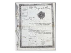 Permis de port d'arme de chasse sur vélin,...