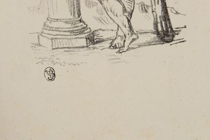 Eugène DELACROIX (1798-1863) Hercule appuyé...
