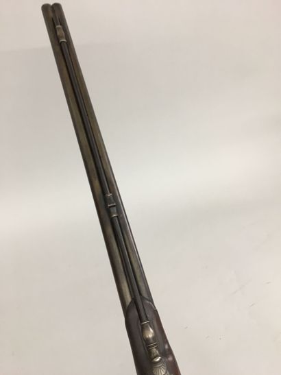 Fusil de chasse à silex à double canon en...