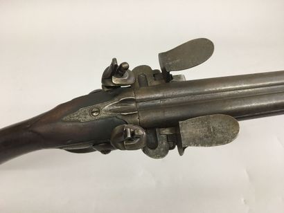 Fusil de chasse à silex à double canon en...