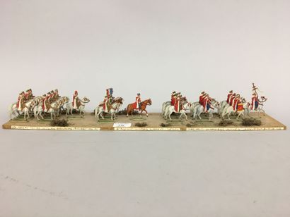 Diorama avec des plats d'étain, peinture...