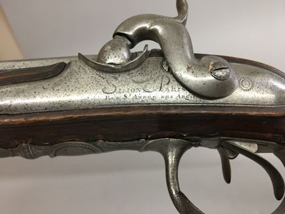 Fusil de chasse à silex, transformé à percussion,...