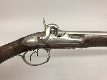 Fusil de chasse à silex, transformé à percussion,...