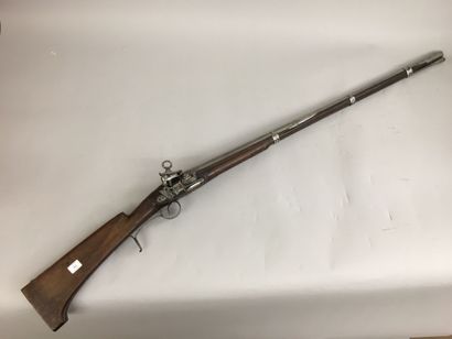 Intéressant fusil de chasse à silex espagnol,...