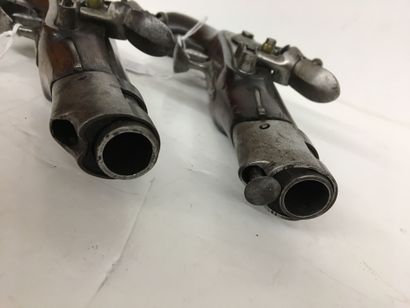 Paire de pistolets de gendarmerie à silex,...