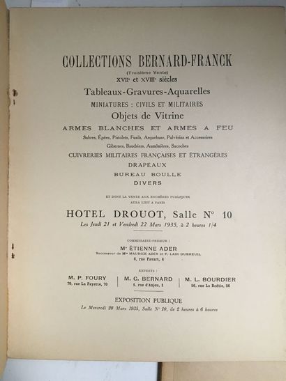 Deux catalogues de la collection Bernard...