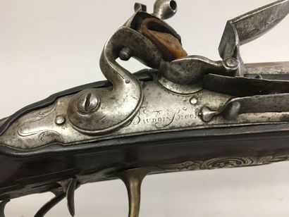 Fusil de chasse à silex à double canon en...