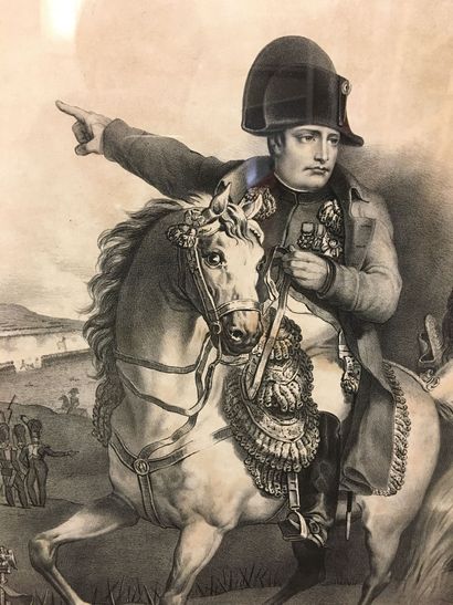 Gravure représentant Napoléon devant Augsbourg...