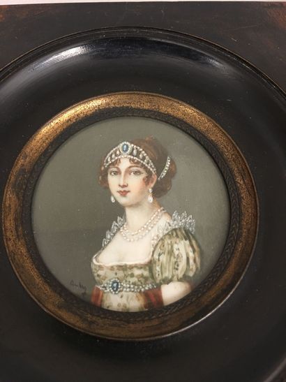 4 minatures gouachées représentant Napoléon,...