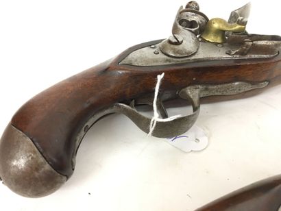 Paire de pistolets de gendarmerie à silex,...