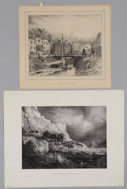 Eugène ISABEY (1803-1886 Vue de Caen Environs...