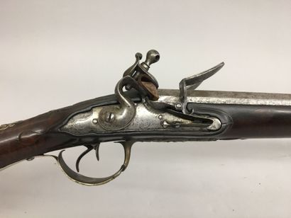 Fusil de chasse à silex à double canon en...