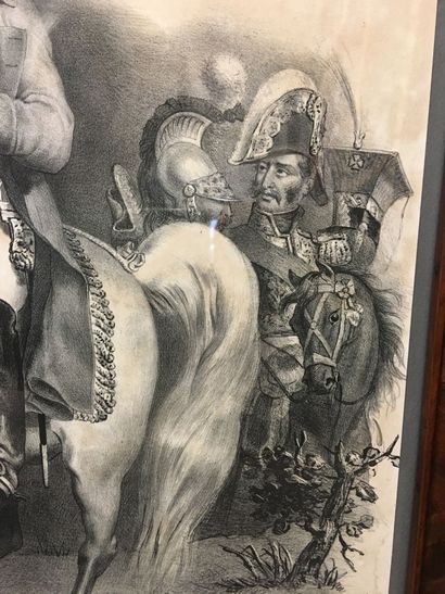 Gravure représentant Napoléon devant Augsbourg...