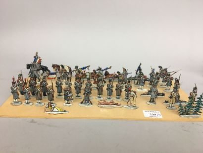 Grand diorama fait de 3 pièces, la retraite...