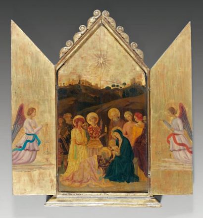 Ecole ITALIENNE vers 1900
Triptyque avec...