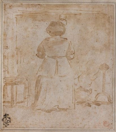 Attribué à Pier Francesco MOLA (1612- 1666)
Femme...