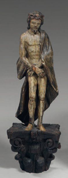 Christ aux Liens en bois sculpté avec sa...