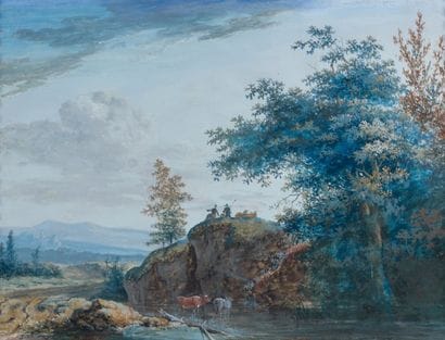 Jean PILLEMENT (Lyon 1728 - 1808)
Bergers...