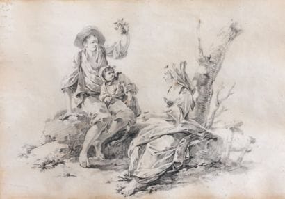 Jean PILLEMENT (Lyon 1728 - 1808)
Couple...