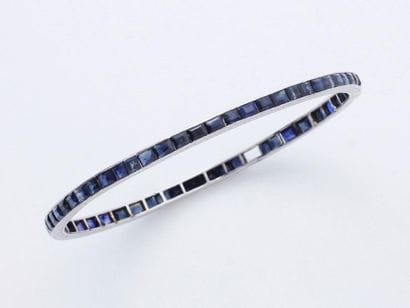 Bracelet jonc en platine 850 millièmes habillé...
