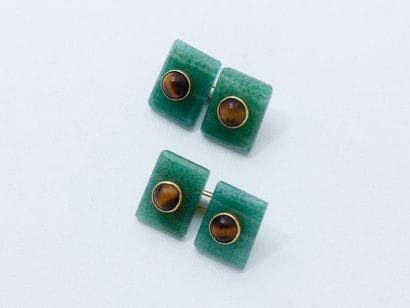 Paire de boutons de manchettes en or 750...