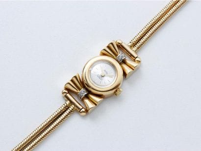 Montre bracelet de dame en or 750 millièmes,...