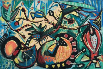 Émile HECQ (1924 - 2009) Belge
Jardin exotique
Huile...