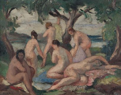 Charles KVAPIL (1884 - 1957)
Baigneuses
Huile...