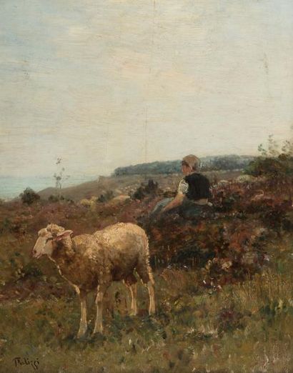 Ecole XIXème
Bergère et son mouton
Huile...