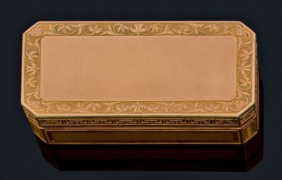 Tabatière rectangulaire à pans coupés en...