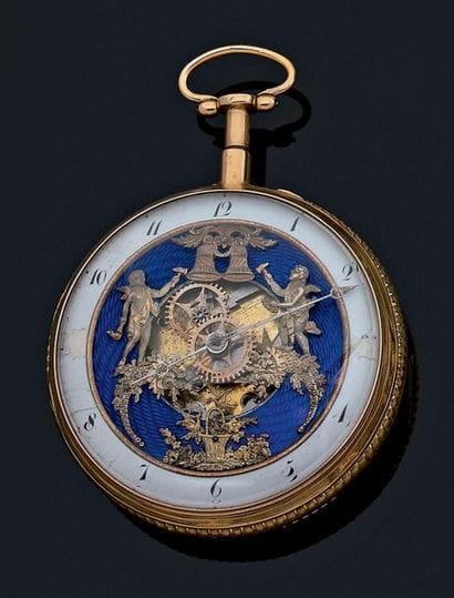 Montre de poche à clef de remontage par le...