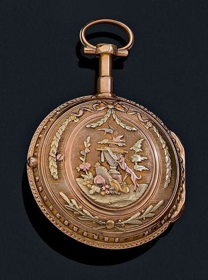 Montre de poche à clef de remontage par le...