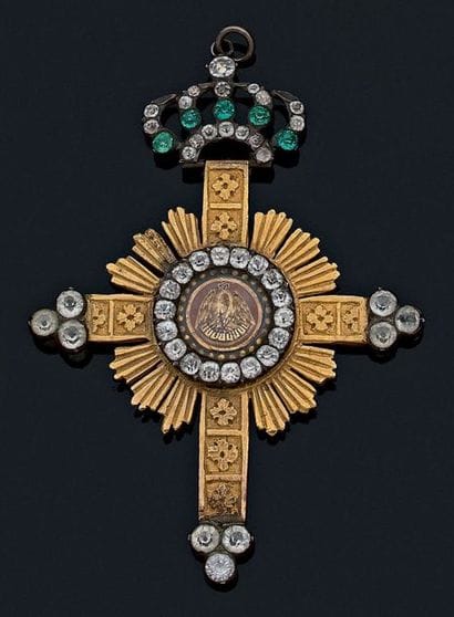 Pendentif de chevalier Rose croix en argent...