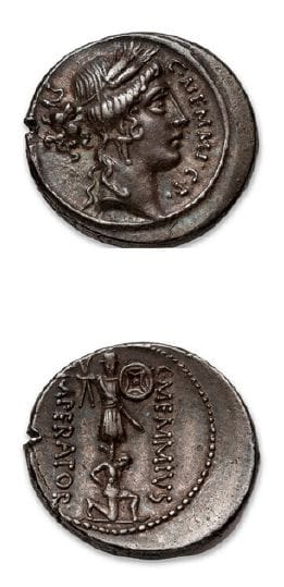 MEMMIA (56 av. J.-C.)
Denier.
Tête de Cérès...