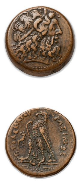 Lot of 19 large and small Ptolemaic bronzes...