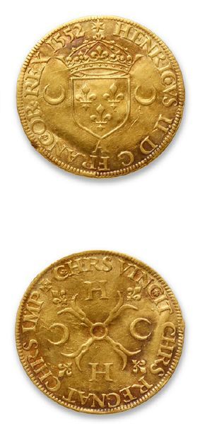 HENRI II (1547-1559)
Écu d'or aux croissants....