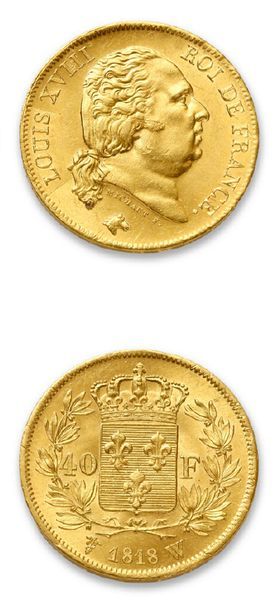 LOUIS XVIII (1814-1824)
40 gold francs. 1818....