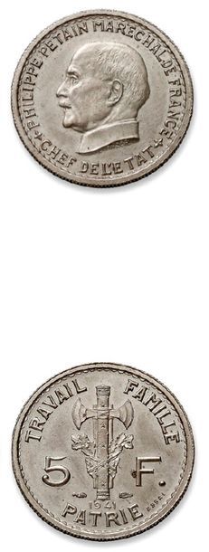 ÉTAT FRANÇAIS (1940-1944)
5 francs Maréchal...